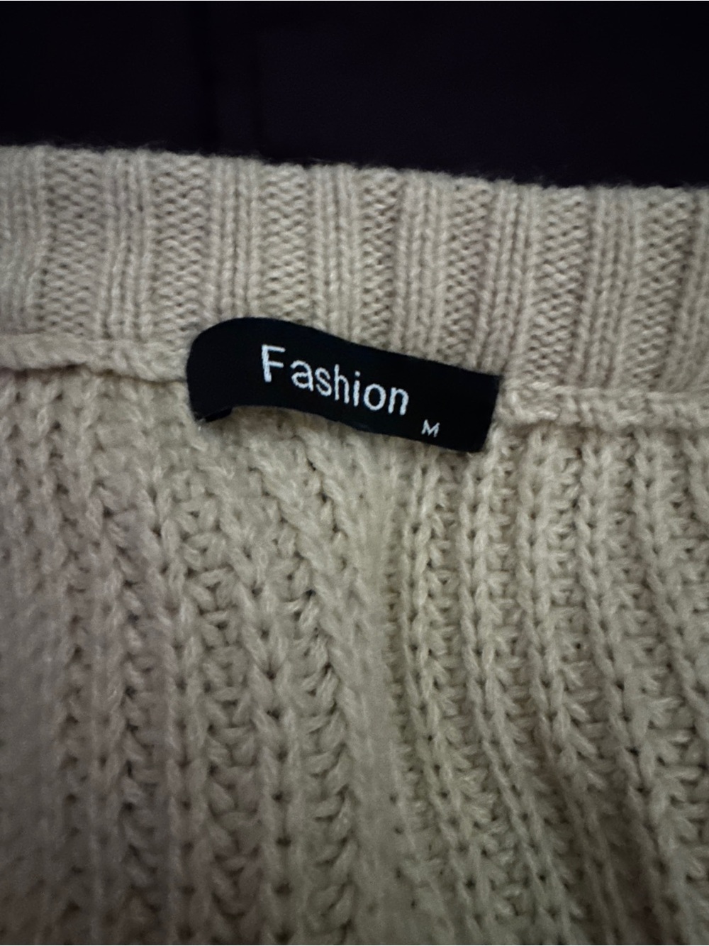 Neutral Cream V-Neck Ribbed Button Cardigan - Picture 4 of 5